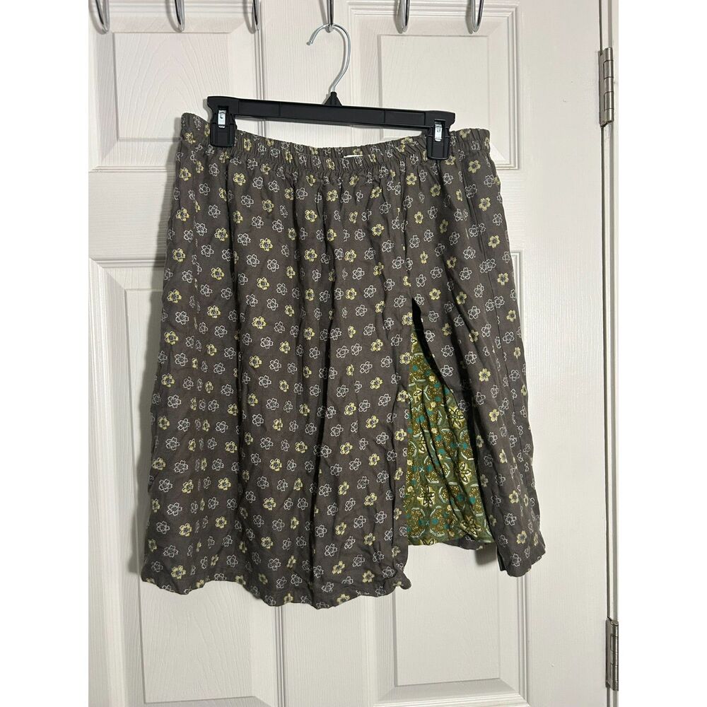 Vintage Oilily Floral Print Inset Pleat Knee Length Skirt 38 M